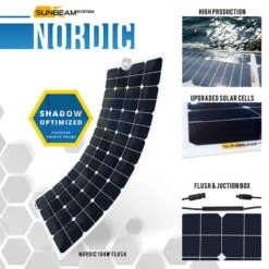 SUNBEAMsystem Nordic 104W - Flush -Solar Charging Equipment Store sunbeamsystem nordic 104w flexible solar panel flush ad 1