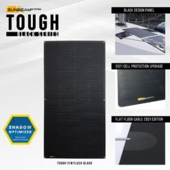 SUNBEAMsystem Tough 55W Flush - Black -Solar Charging Equipment Store sunbeamsystem tough 55w flush black m1 toughblack