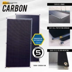 SUNBEAMsystem Tough+ Carbon 116W Solar Panel -Solar Charging Equipment Store sunbeamsystem tough carbon 116w solar panel m1 carbon