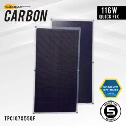 SUNBEAMsystem Tough+ Carbon 116W Solar Panel -Solar Charging Equipment Store sunbeamsystem tough carbon 116w solar panel tpc107x55qf cover